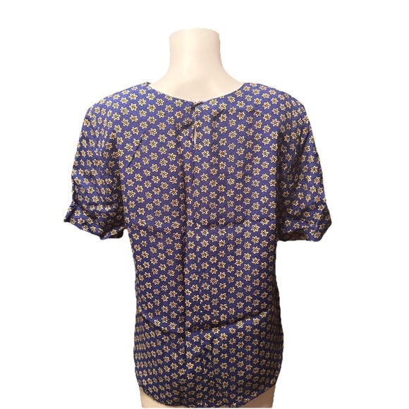 Norton McNaughton VintageTop With Navy Blue Fabric & Yellow Daisy Floral Pattern - Picture 2 of 8